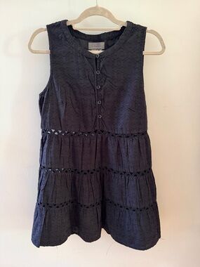 Anthropologie Ismene Black Tunic Top